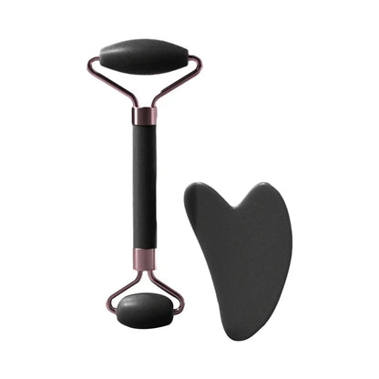 Resin double head roller massager heart-shaped face and eye massage scraping Combination set massage roller