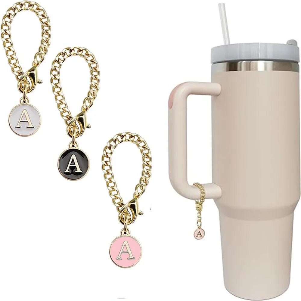 3pcs Letter Charm Accessories for Stanley Cup Initial Name ID Personalized Handle Charm for Stanley 40 oz Tumbler with Handle