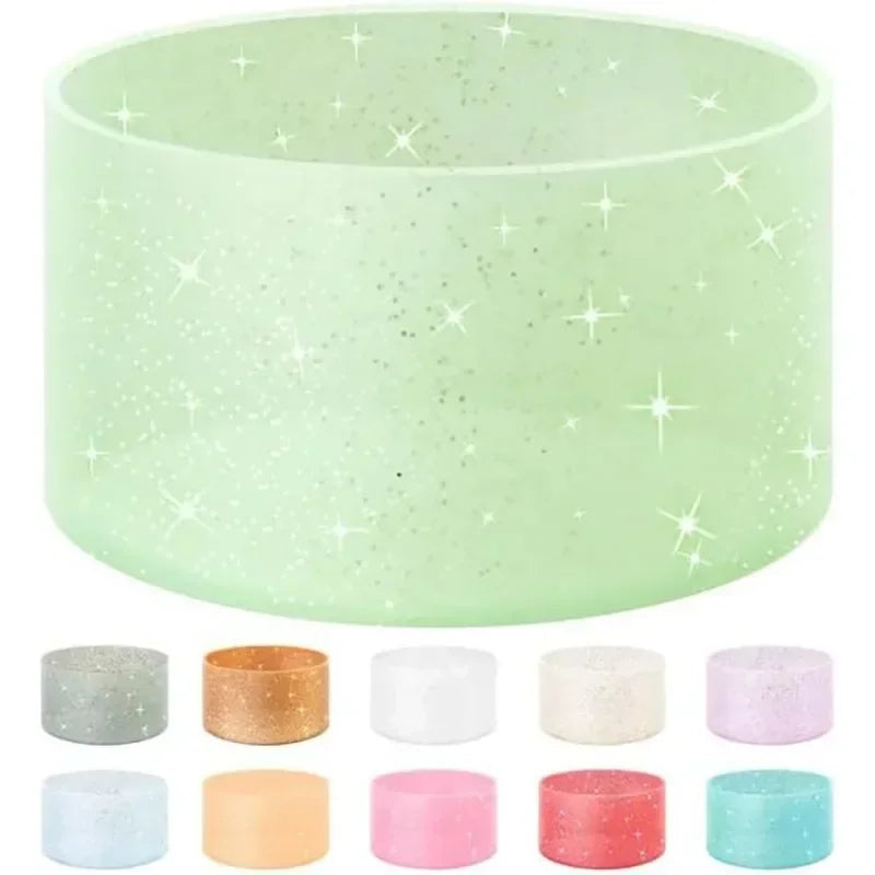 Silicone Glitter Bottle Bottom Sleeve Cup Accessories Anti-Slip Water Bottle Pad Heat Insulation Sports Cup Cover for Tumbler