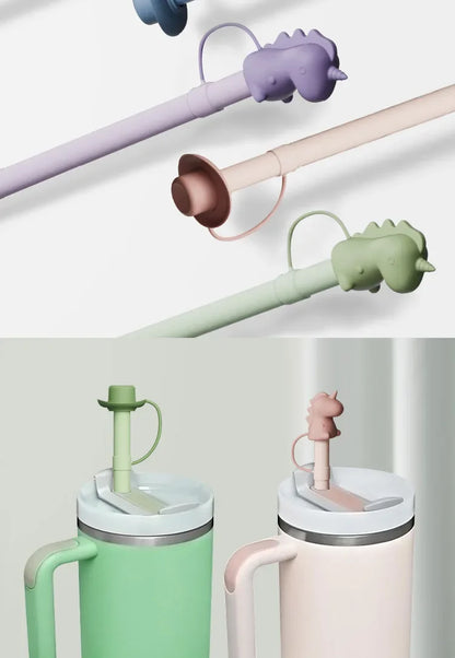 Replacement Long Silicone Straw with Straw Cover Compatible with Stanley 40/30 Oz Cup Tumbler for Stanley Accessorie Drink items