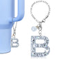 1 PCS Letter Charm Accessories for Stanley Cup Purple Cute Initial Keychain Handle Charm for Stanley Tumbler Girls Water Bottle