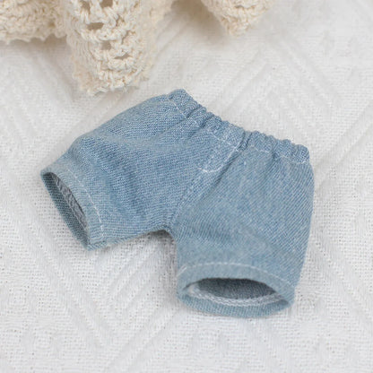 17cm Labubu Outfit Clothes Hoody Jeans Leisure Sports Set Kawaii Decor Ropa Labubu Accessories Doll Little Clothes DIY Kids Gift