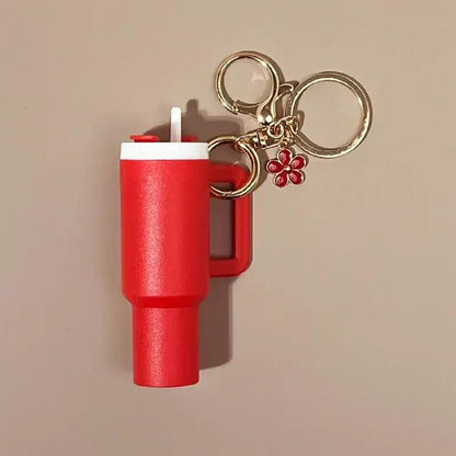 Mini Cup Keychain for Stanley Water Bottle Accessories Lip Balm Cute Tumbler Cup Handle Decoration