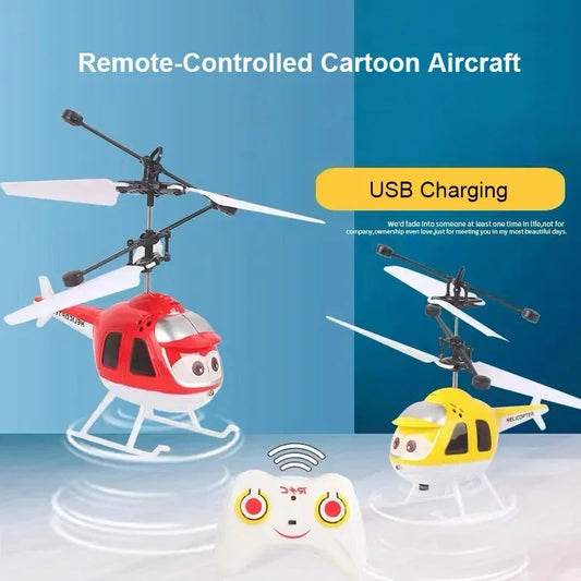 Rechageable Induction Remote Control Dual-mode Helicopter Drop and Collision Resistant RC Aircraft Children's Toys