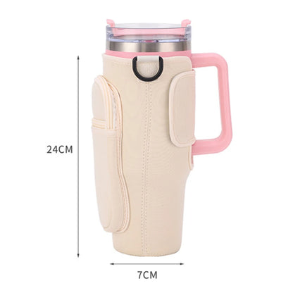 Water Bottle Carrier Bag with Phone Pocket for Stanley Cup 40 oz, Water Bottle Holder Adjustable Strap Stanley Cup Accessories