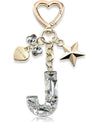 Cute Bling Keychain initial Letter Butterfly Star Pink Purple Gift for Women Girls Bag Cup Charms Accessories