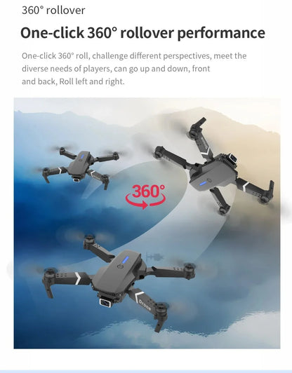 Professional Drone E88 4K Wide-Angle HD 1080P Camera WiFi FPV Height Hold Foldable RC Drone Quadrotor Helicopter Children's Toys