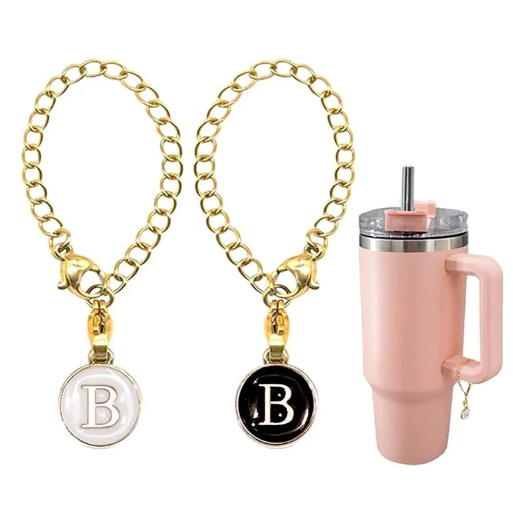 Letter Charm Accessories for Stanley Cup 2PCS Initial Name ID Personalized Handle Charm for Stanley Tumbler