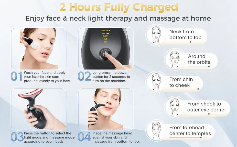 7-in-1 Skin Rejuvenation Instrument All Round Lifting And Tightening Anti Aging Artifact To Neck Wrinkles Facial Massager Beauty