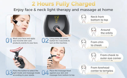7-in-1 Skin Rejuvenation Instrument All Round Lifting And Tightening Anti Aging Artifact To Neck Wrinkles Facial Massager Beauty