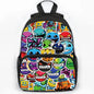 Large Capacity Angry Geometry Dash Children's Backpack 16 Inch Anime Bookbag Travel Backpacks Students Schoolbag for Girls Boys