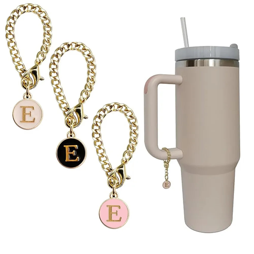 3pcs Letter Charm Accessories for Stanley Cup Initial Name ID Personalized Handle Charm for Stanley 40 oz Tumbler with Handle