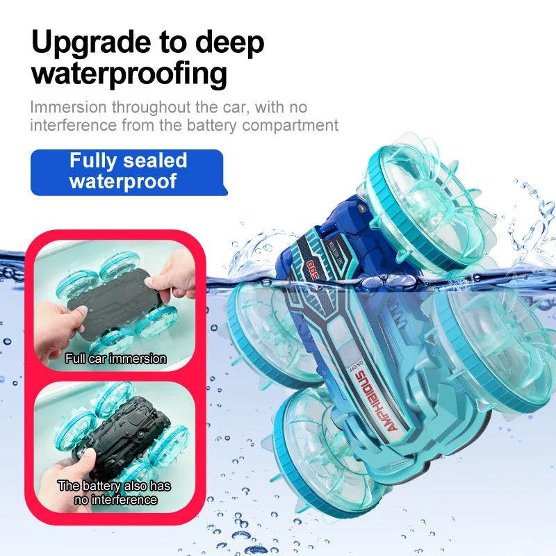 New Amphitheatre RC Car Cool Light Music 4WD 2.4G Gesture Sensing 360° Water Stunt Double Drift Stunt Car Children's Toys Gifts