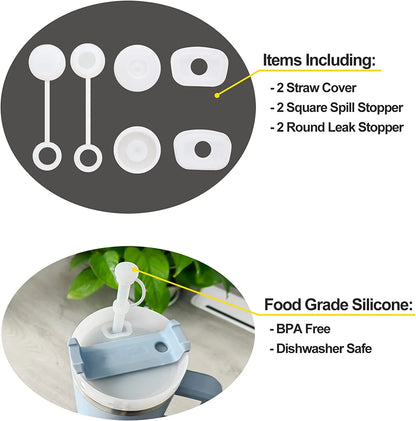 Silicone Spill Proof Stopper 6PC for Stanley 40 oz Tumbler with Handle or 30 oz Reusable Stanley Spill Stopper