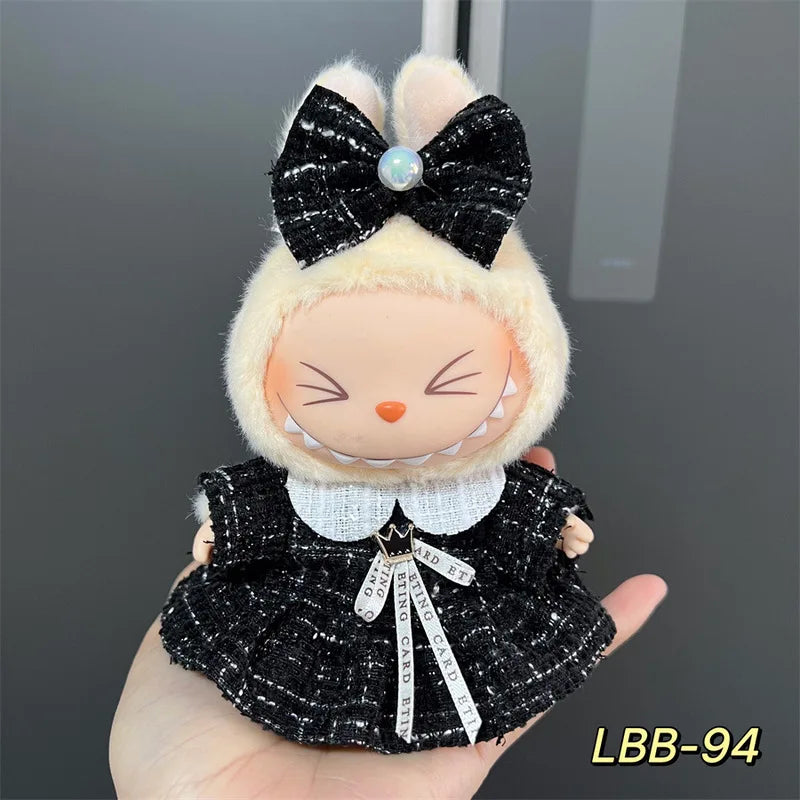 Labubu Bjd  Vinyl Labubu 17cm Doll Cute Replacement Leisure Suit Skirt Plush Toys Clothing Match Delicate Fashion High Quality