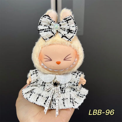 Labubu Bjd  Vinyl Labubu 17cm Doll Cute Replacement Leisure Suit Skirt Plush Toys Clothing Match Delicate Fashion High Quality
