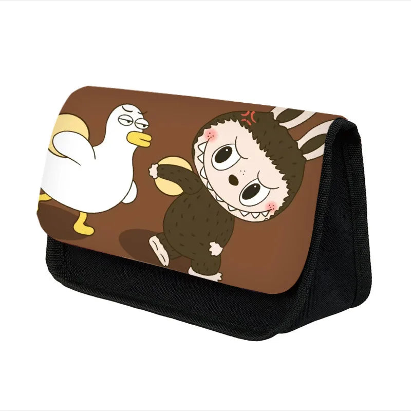 Labubu Pencil Cases Kawaii Large Capacity Pencil Storage Bag Student Stationery Organizer Pouch School Office Supplies Kids Gift