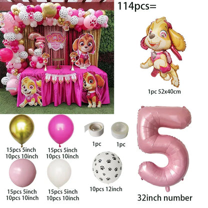 Pink Paw Patrol Dog Chase Skye Marshall Animal Shaped Aluminum Balloon Boys and Girls Birthday Party Decorations Children's Toys