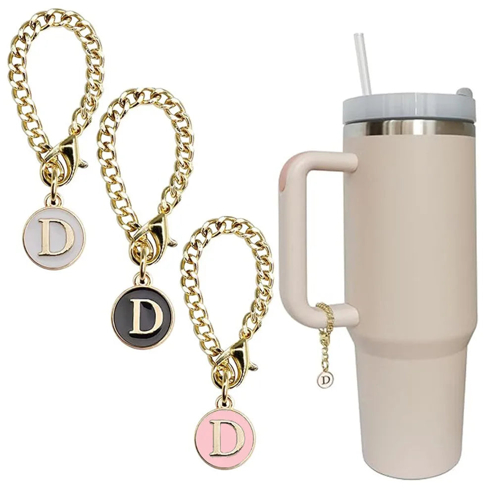 3pcs Letter Charm Accessories for Stanley Cup Initial Name ID Personalized Handle Charm for Stanley 40 oz Tumbler with Handle