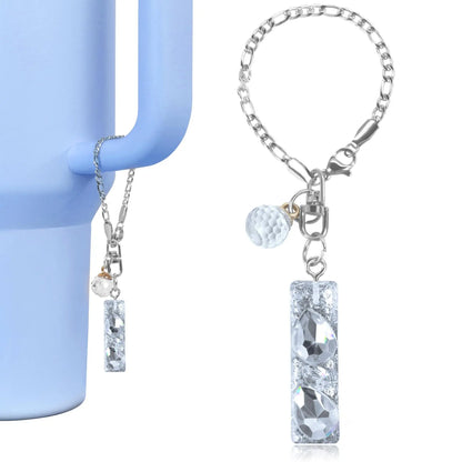 1 PCS Letter Charm Accessories for Stanley Cup Purple Cute Initial Keychain Handle Charm for Stanley Tumbler Girls Water Bottle