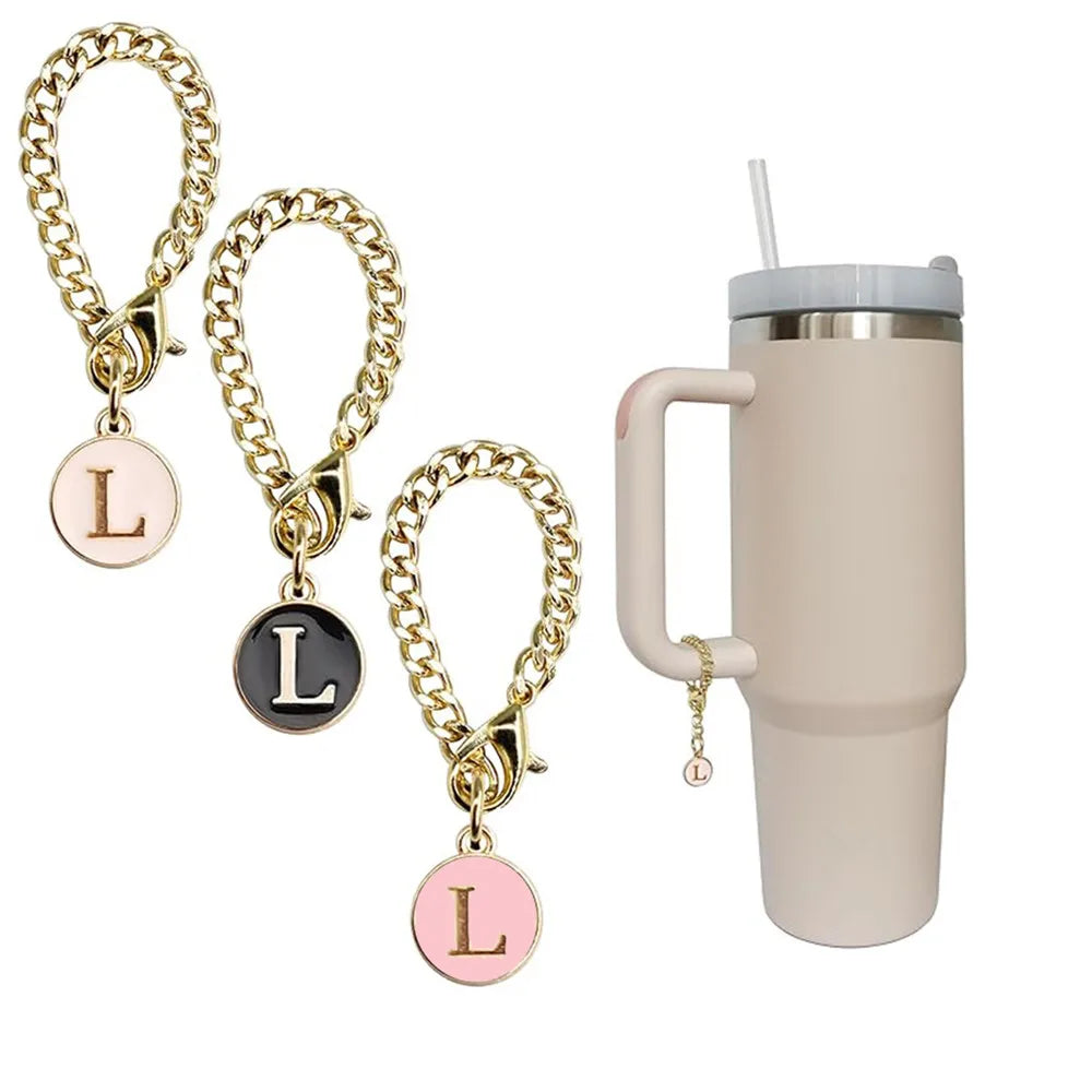 3pcs Letter Charm Accessories for Stanley Cup Initial Name ID Personalized Handle Charm for Stanley 40 oz Tumbler with Handle