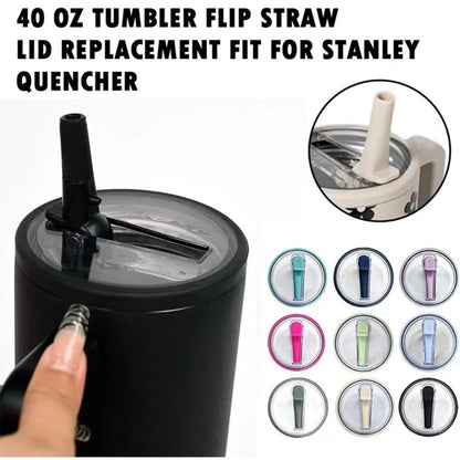 For Stanley Spill-proof Cup Cover 40oz Replaceable Environmental Protection Cup Cover Creative Spiral Straw Cover Cup Accessorie
