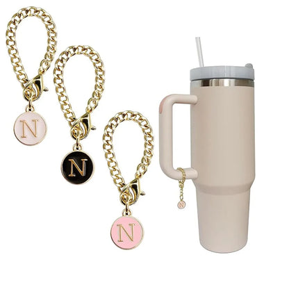 3pcs Letter Charm Accessories for Stanley Cup Initial Name ID Personalized Handle Charm for Stanley 40 oz Tumbler with Handle