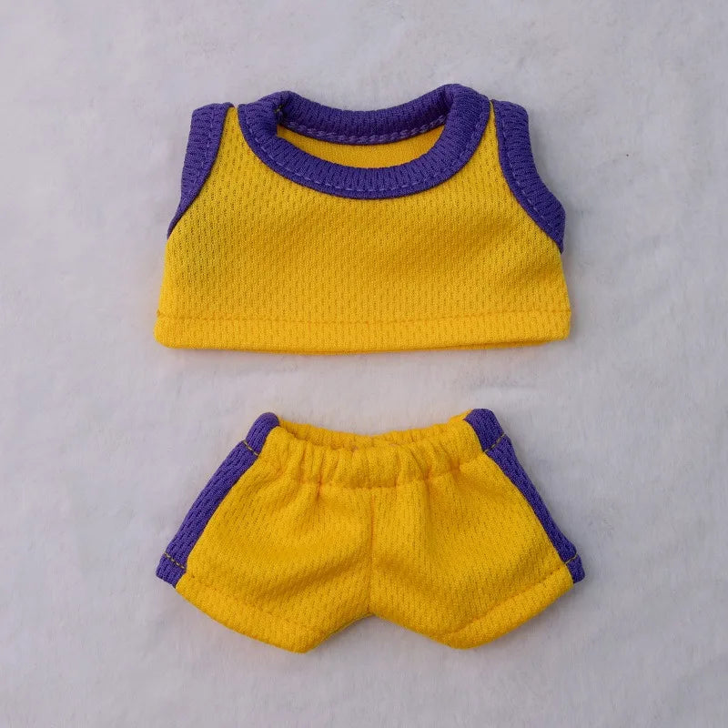 Labubu Basketball Jersey - Sporty Outfit for 15/17cm Vinyl Dolls with Breathable Mesh Fabric