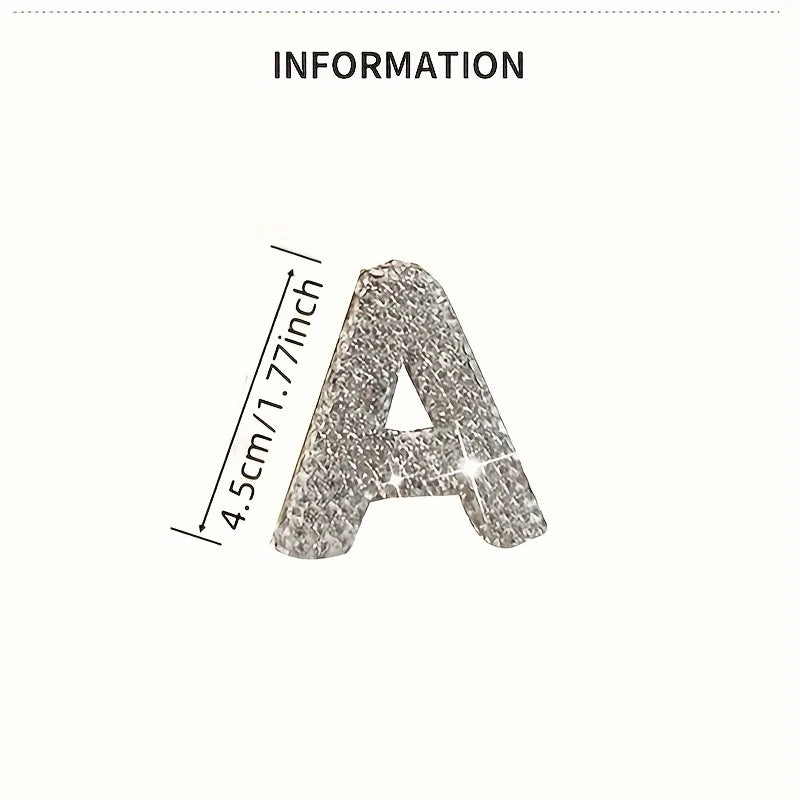 1pc Sparkling Rhinestone Alphabet Keychain, Alloy Round Letter Charm with Ring Buckle, Decorative Crystal Pendant Accessory