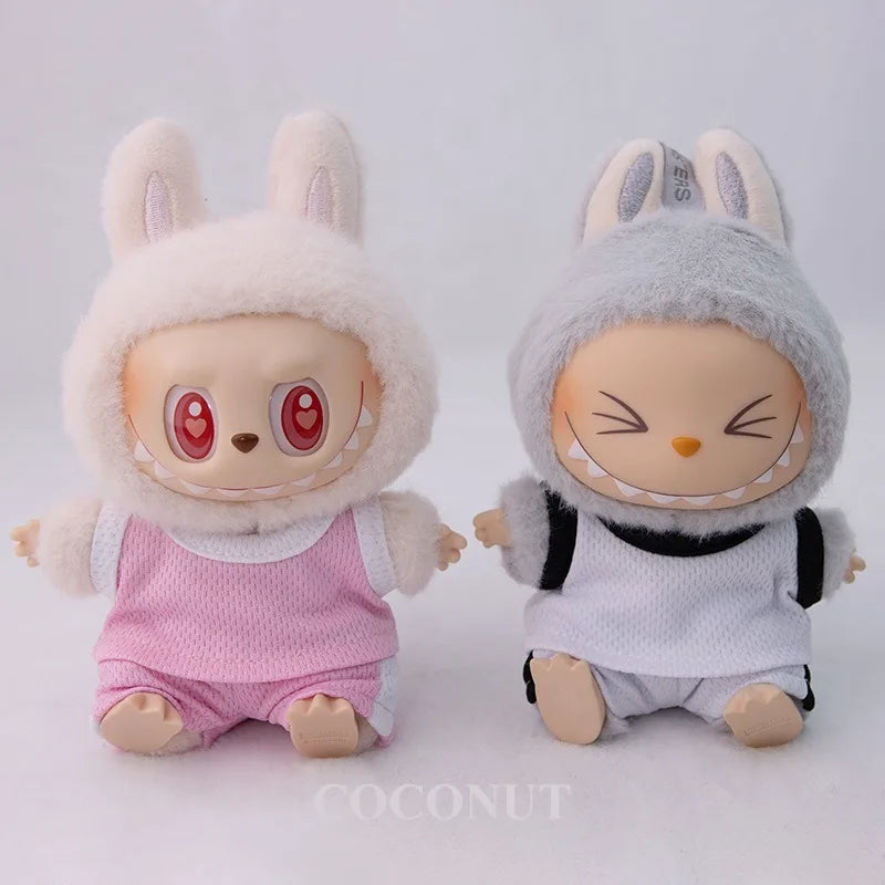 Labubu Basketball Jersey - Sporty Outfit for 15/17cm Vinyl Dolls with Breathable Mesh Fabric
