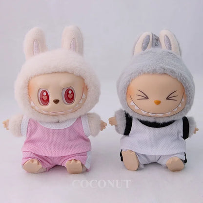 Labubu Basketball Jersey - Sporty Outfit for 15/17cm Vinyl Dolls with Breathable Mesh Fabric