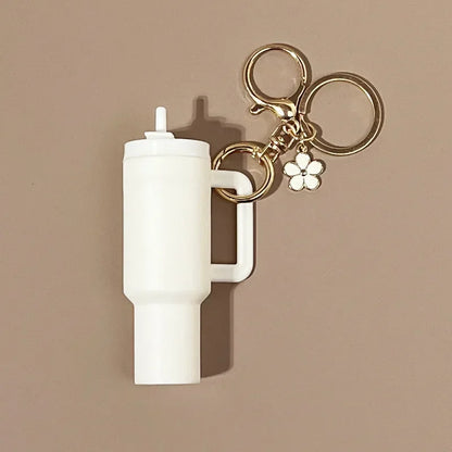 Mini Cup Keychain for Stanley Water Bottle Accessories Lip Balm Cute Tumbler Cup Handle Decoration