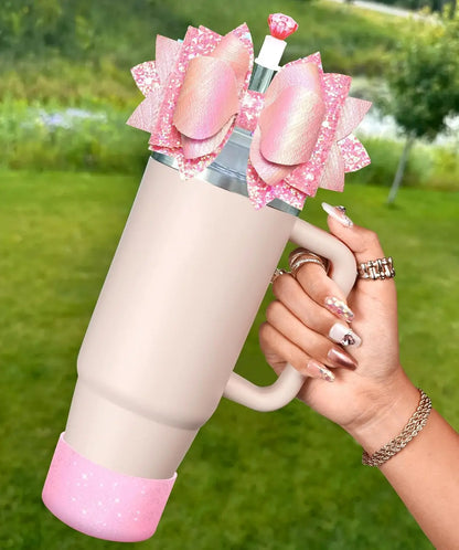 For Stanley 40 30 oz cup Boot Straw Hat - cute bow straw hat and diamond hat with bottom protector, non-tipping accessories