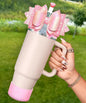 For Stanley 40 30 oz cup Boot Straw Hat - cute bow straw hat and diamond hat with bottom protector, non-tipping accessories