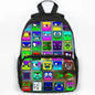 Large Capacity Angry Geometry Dash Children's Backpack 16 Inch Anime Bookbag Travel Backpacks Students Schoolbag for Girls Boys