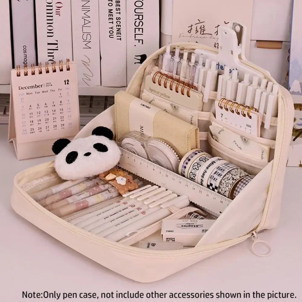12-Layer Large Capacity Pen Bag 90 Degree Large Opening Student Multifunctional Pencil Case Zipper Stationery Organizer School