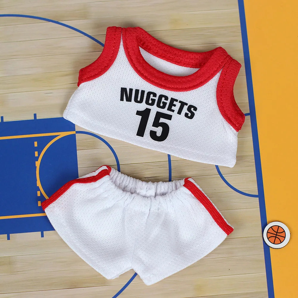 Labuibu Only Selling Clothes 17cm First Second Generation Labubu Basketball Clothes Cute Doll Decoration Handmade Doll Clothes