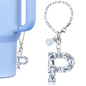 1 PCS Letter Charm Accessories for Stanley Cup Purple Cute Initial Keychain Handle Charm for Stanley Tumbler Girls Water Bottle