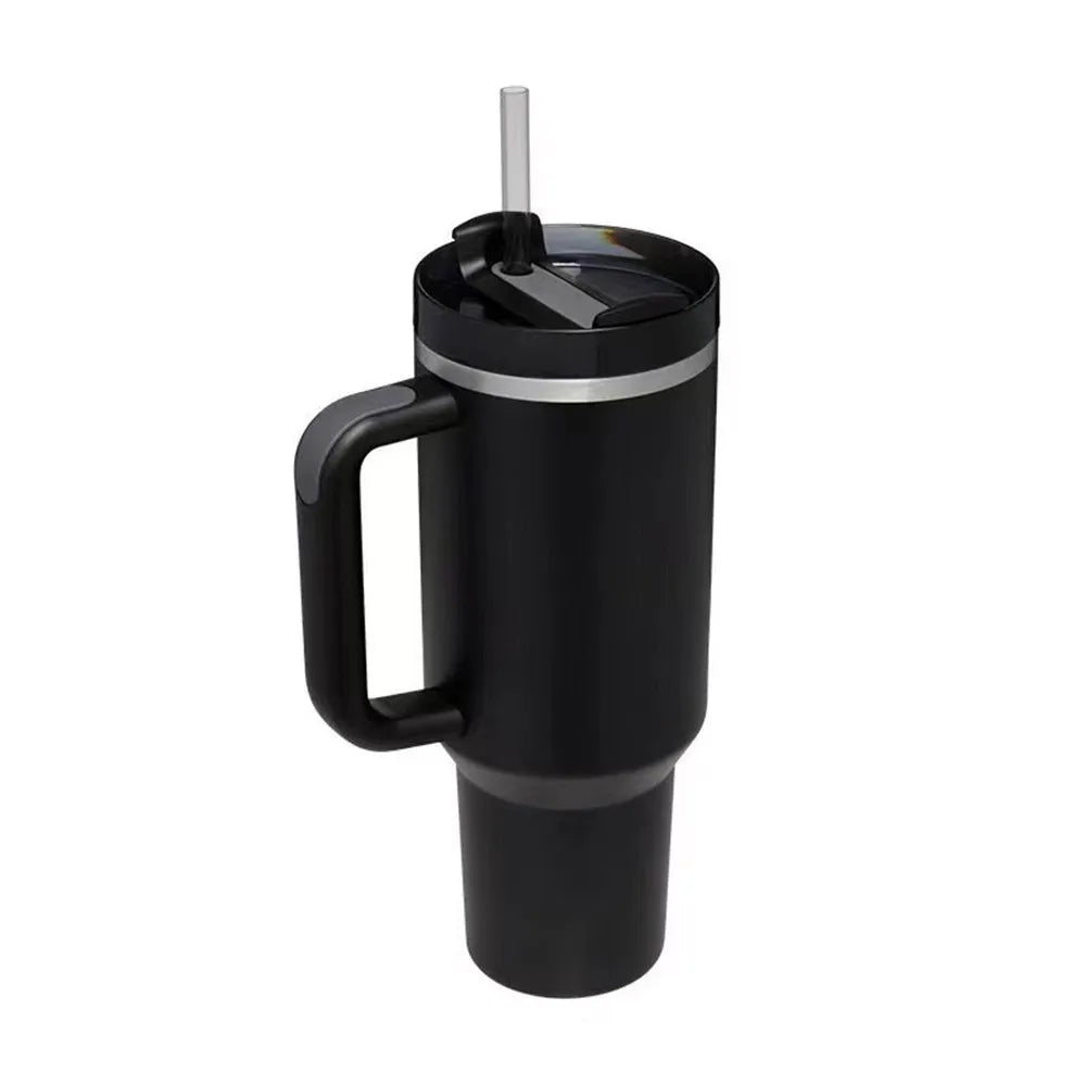 40 oz Tumbler with Handle Lid Straw 40oz Stainless Steel Water Bottle Vacuum Thermos Cup Travel Car Coffee Mug Cap for Stanley