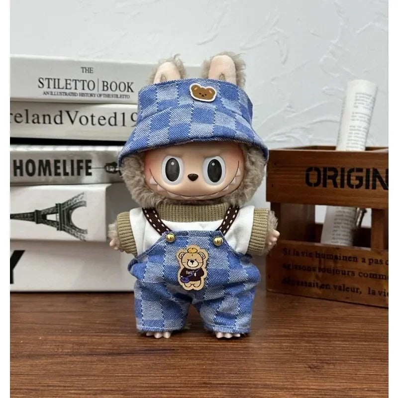 Labubu Clothes Doll Clothing Fashion Overalls, V1 V2 Doll Clothing Accessories, Labubu Clothes Designer,15/17cm Doll Toy