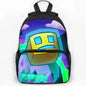 Large Capacity Angry Geometry Dash Children's Backpack 16 Inch Anime Bookbag Travel Backpacks Students Schoolbag for Girls Boys