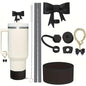 9pcs Tumbler Cup Accessories Including 2pcs Glitter 10mm Straw, Bow Keychain Charm 10mm Bow Straw Topper Cover for Stanley Cup