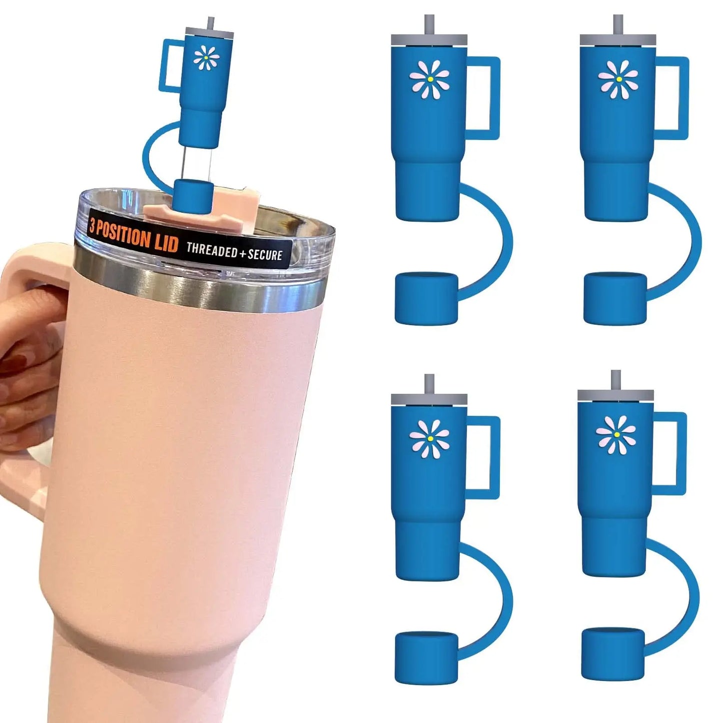 4 Pcs Straw Covers for Stanley Cup 40-20 oz, 0.4 inches Silicone Straw Cover Caps, Stanley Cups Accessories