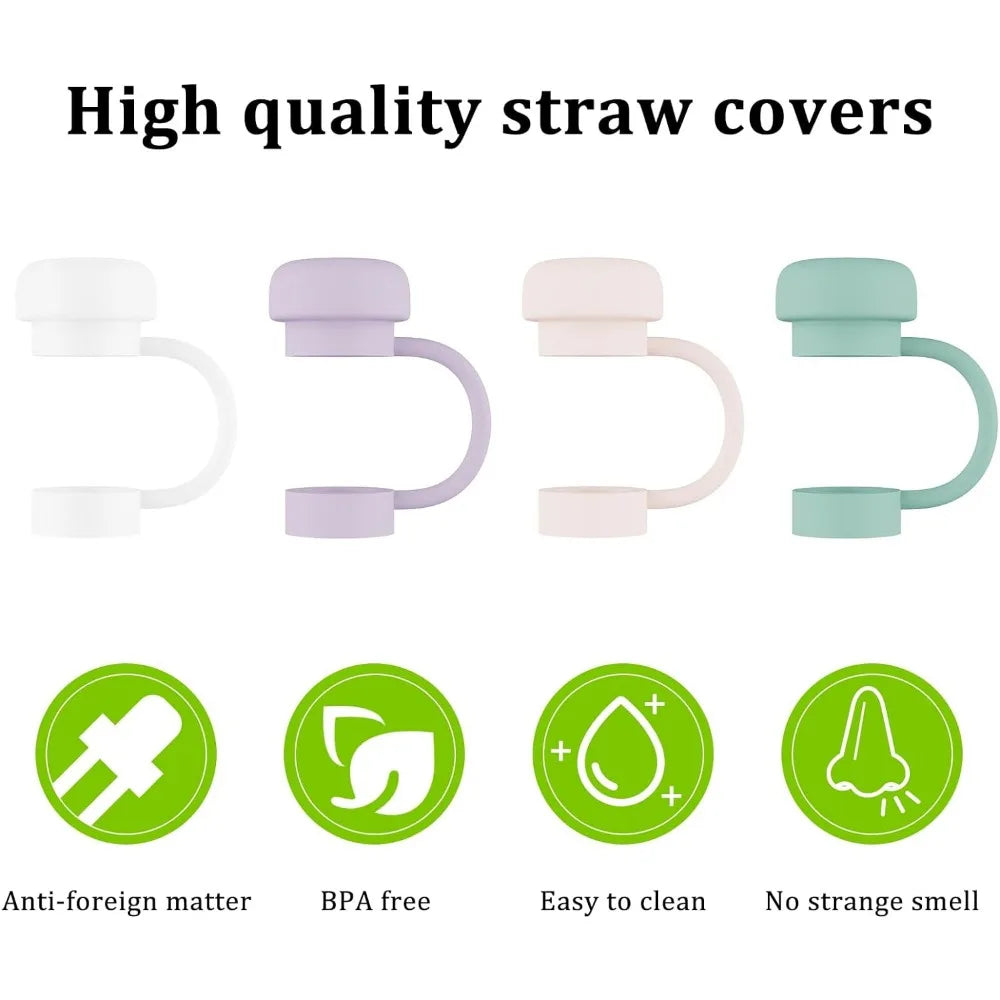 4 Pcs Straw Covers for Stanley Cup 40-20 oz, 0.4 inches Silicone Straw Cover Caps, Stanley Cups Accessories