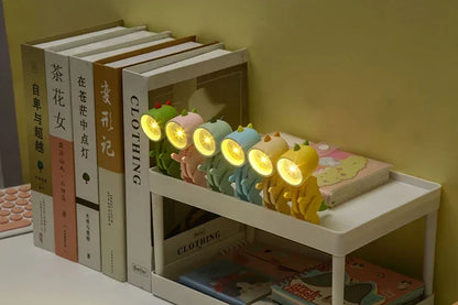 Mini Dinosaur Night Light Battery Magnetic Folding Nights Lamp Bedroom Bedside Table Ornaments Children's Toys LED Night Lights