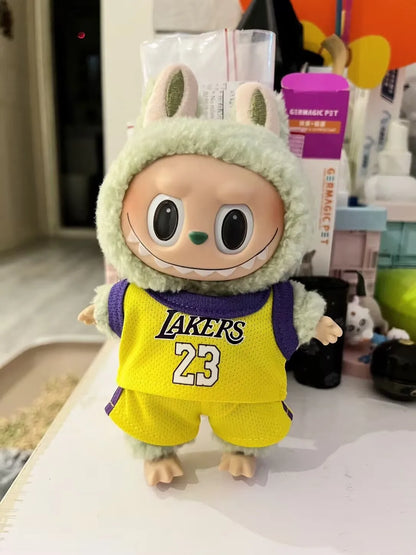 Labuibu Only Selling Clothes 17cm First Second Generation Labubu Basketball Clothes Cute Doll Decoration Handmade Doll Clothes