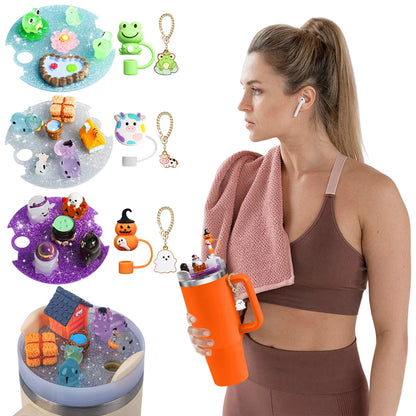 Lid Accessories Charms Hanging Ornament with Straw Tips Protector Replacement Cup Top Decor for Stanley 40oz Cup Accessories