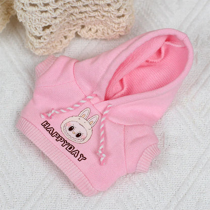 17cm Labubu Outfit Clothes Hoody Jeans Leisure Sports Set Kawaii Decor Ropa Labubu Accessories Doll Little Clothes DIY Kids Gift