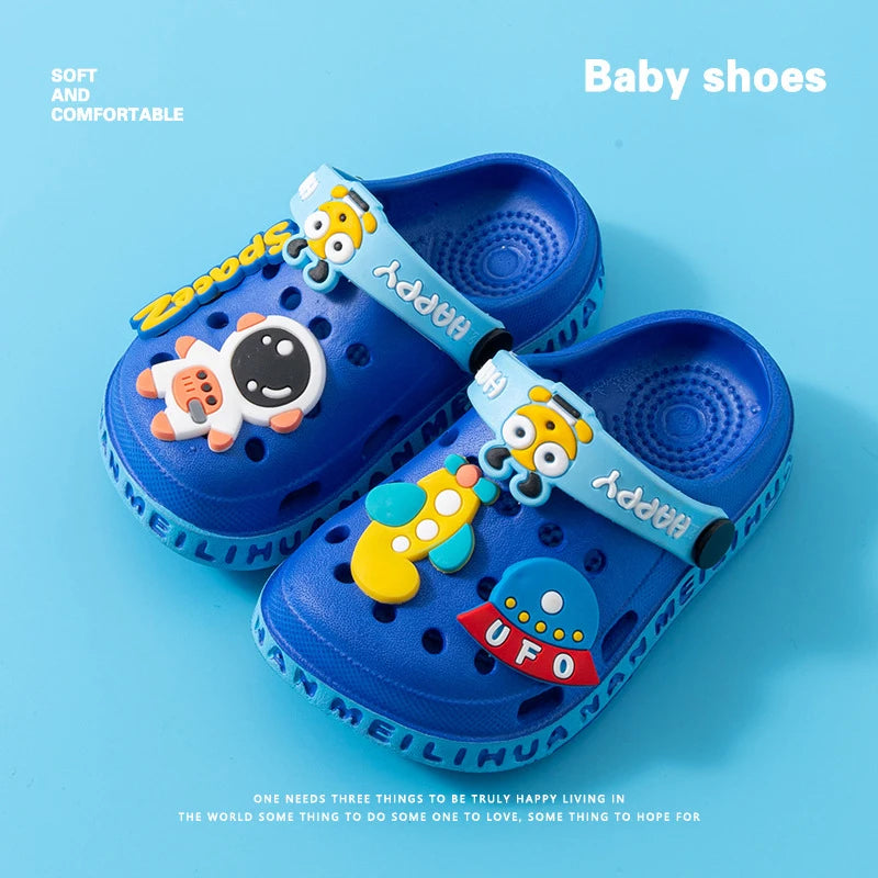 EVA ultra light boys and girls baby and toddler anti slip hole shoes children's sandals astronaut UFO sandals slippers