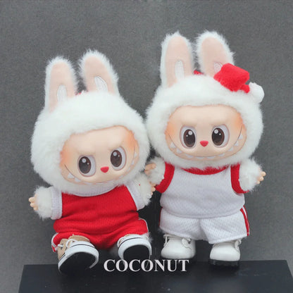 Labubu Basketball Jersey - Sporty Outfit for 15/17cm Vinyl Dolls with Breathable Mesh Fabric